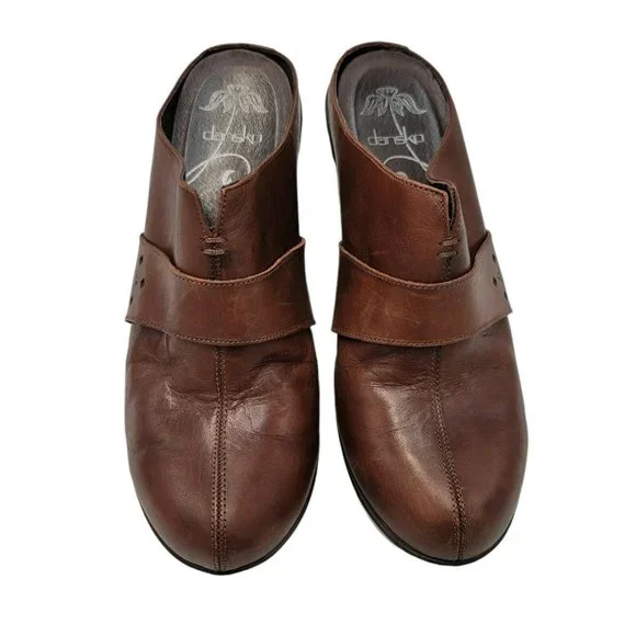 Dansko Women's Brown Leather Slip On Wedge Mules Euro Size 40 US Size 9.5 - Picture 5 of 7